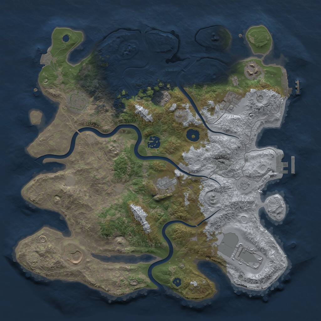 Rust Map: Procedural Map, Size: 3700, Seed: 1471145289, 14 Monuments