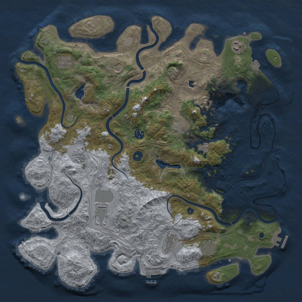Rust Map: Procedural Map, Size: 4500, Seed: 331892013, 16 Monuments