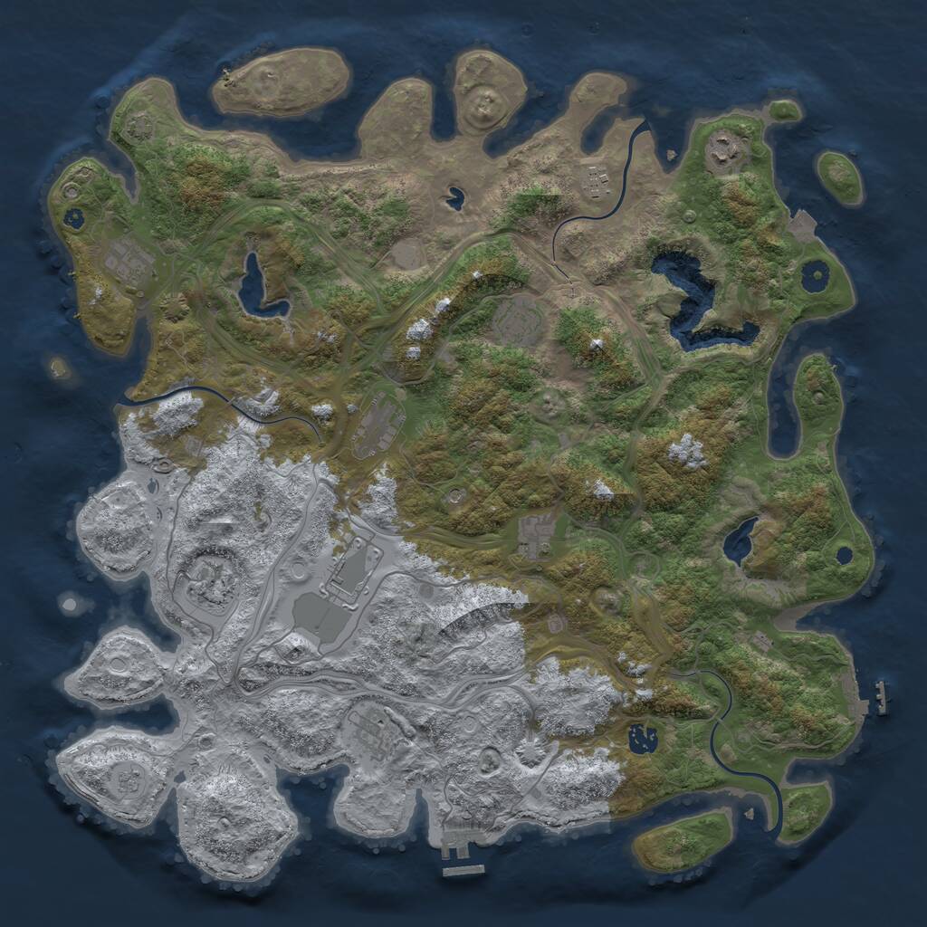 Rust Map: Procedural Map, Size: 4500, Seed: 331892013, 16 Monuments
