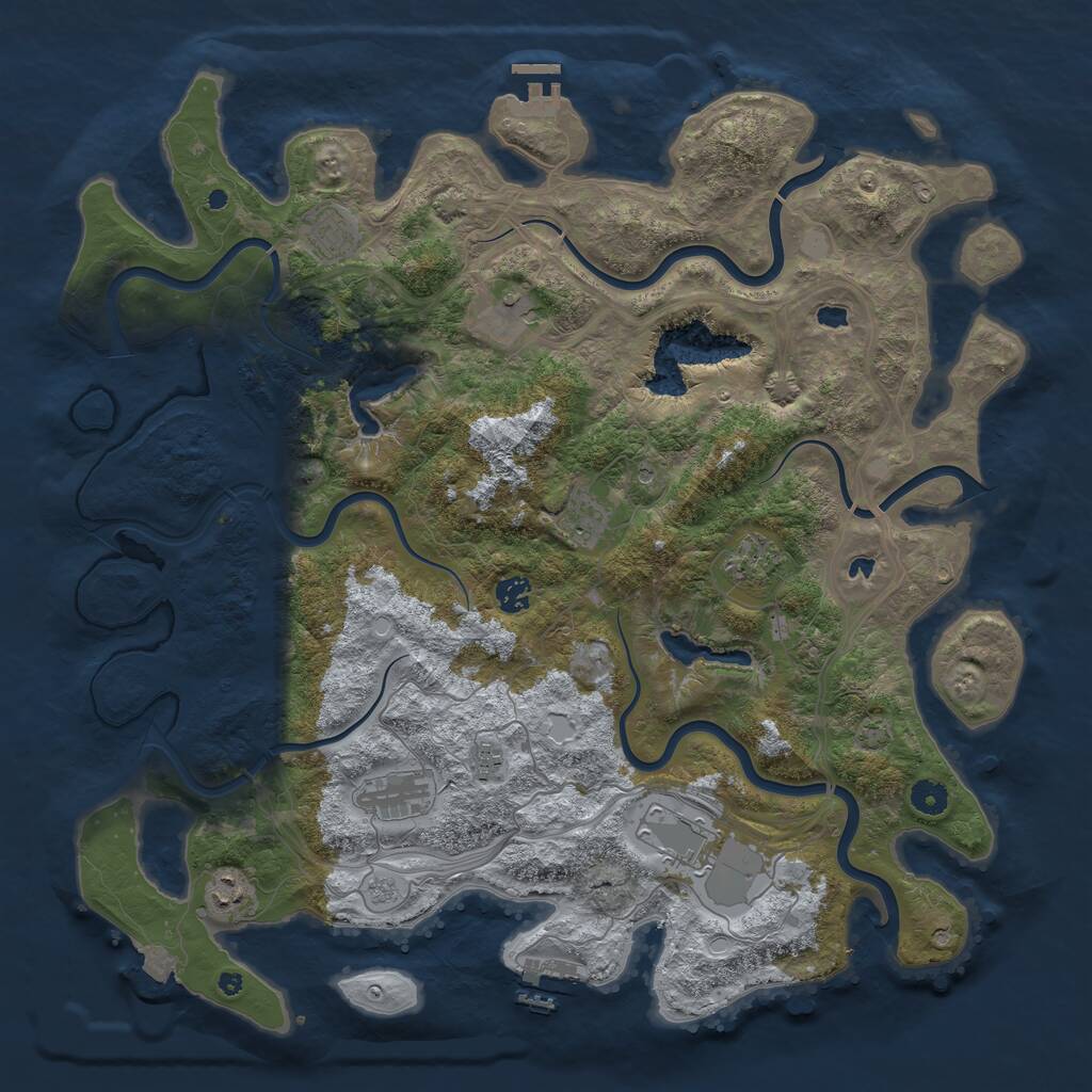 Rust Map: Procedural Map, Size: 4500, Seed: 812898986, 15 Monuments