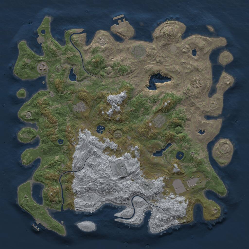 Rust Map: Procedural Map, Size: 4500, Seed: 812898986, 15 Monuments