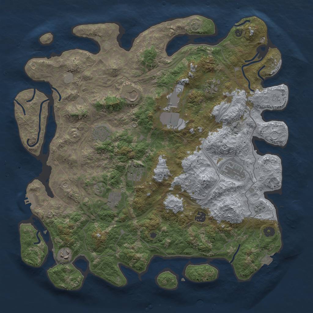 Rust Map: Procedural Map, Size: 4300, Seed: 98, 17 Monuments