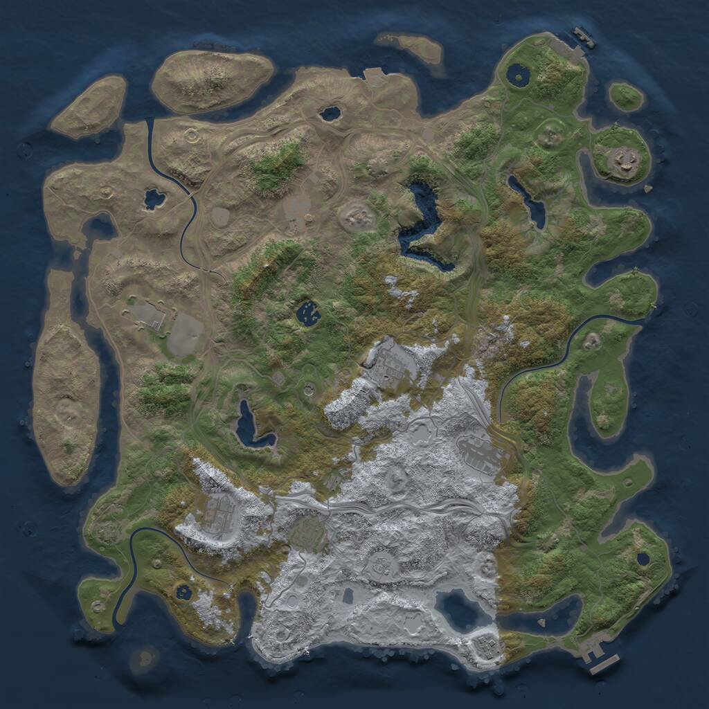 Rust Map: Procedural Map, Size: 4500, Seed: 740416007, 15 Monuments