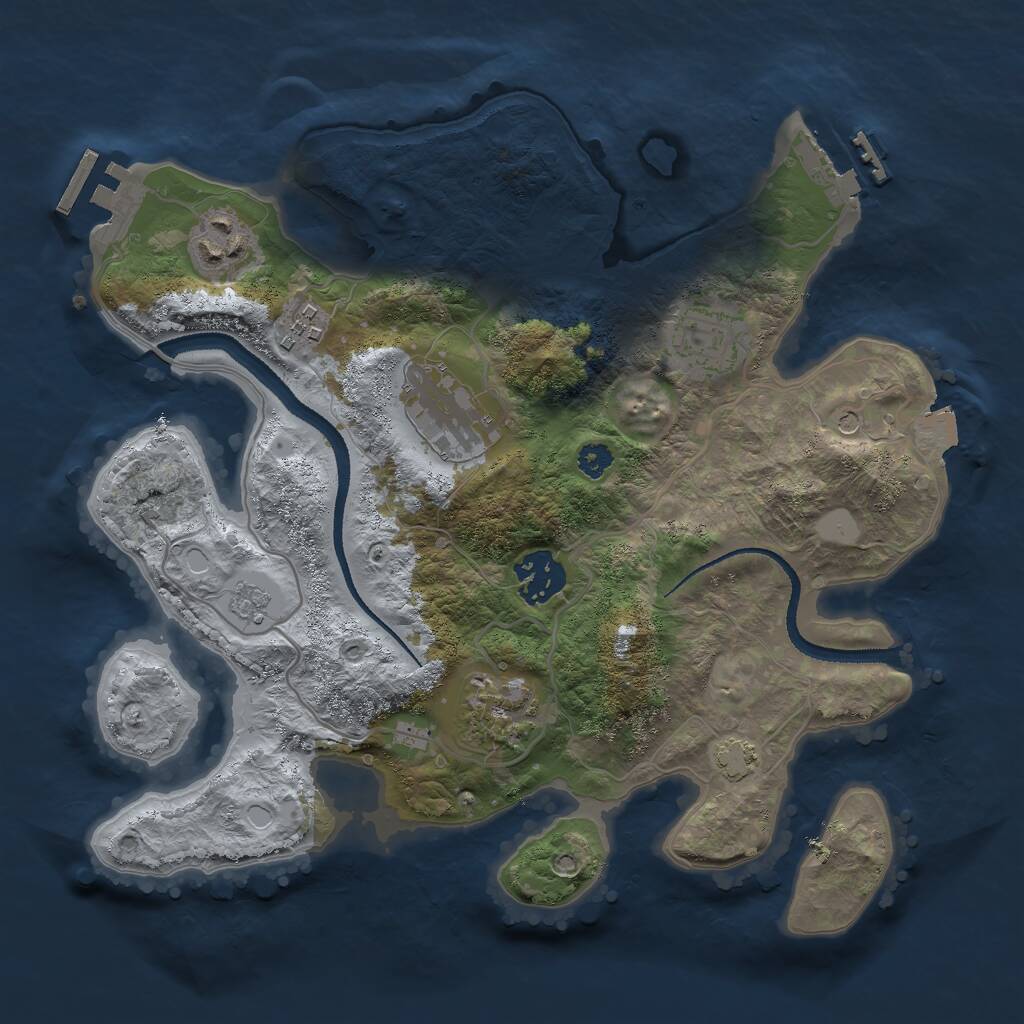 Rust Map: Procedural Map, Size: 3000, Seed: 20224324, 12 Monuments
