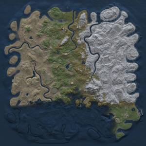 Thumbnail Rust Map: Procedural Map, Size: 6000, Seed: 114514810, 17 Monuments