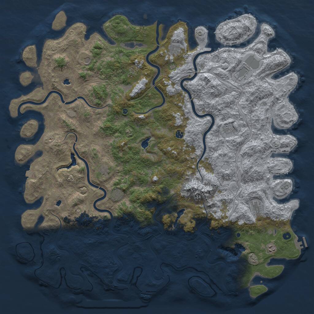 Rust Map: Procedural Map, Size: 6000, Seed: 114514810, 17 Monuments