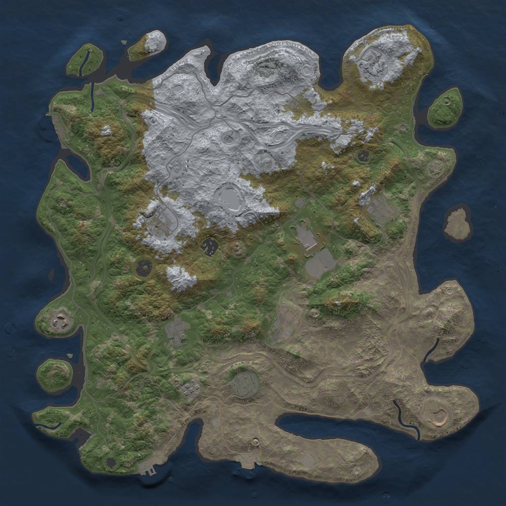 Rust Map: Procedural Map, Size: 4500, Seed: 315473261, 19 Monuments