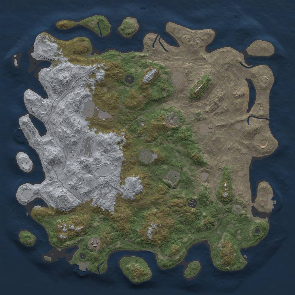 Rust Map: Procedural Map, Size: 4800, Seed: 111448151, 18 Monuments