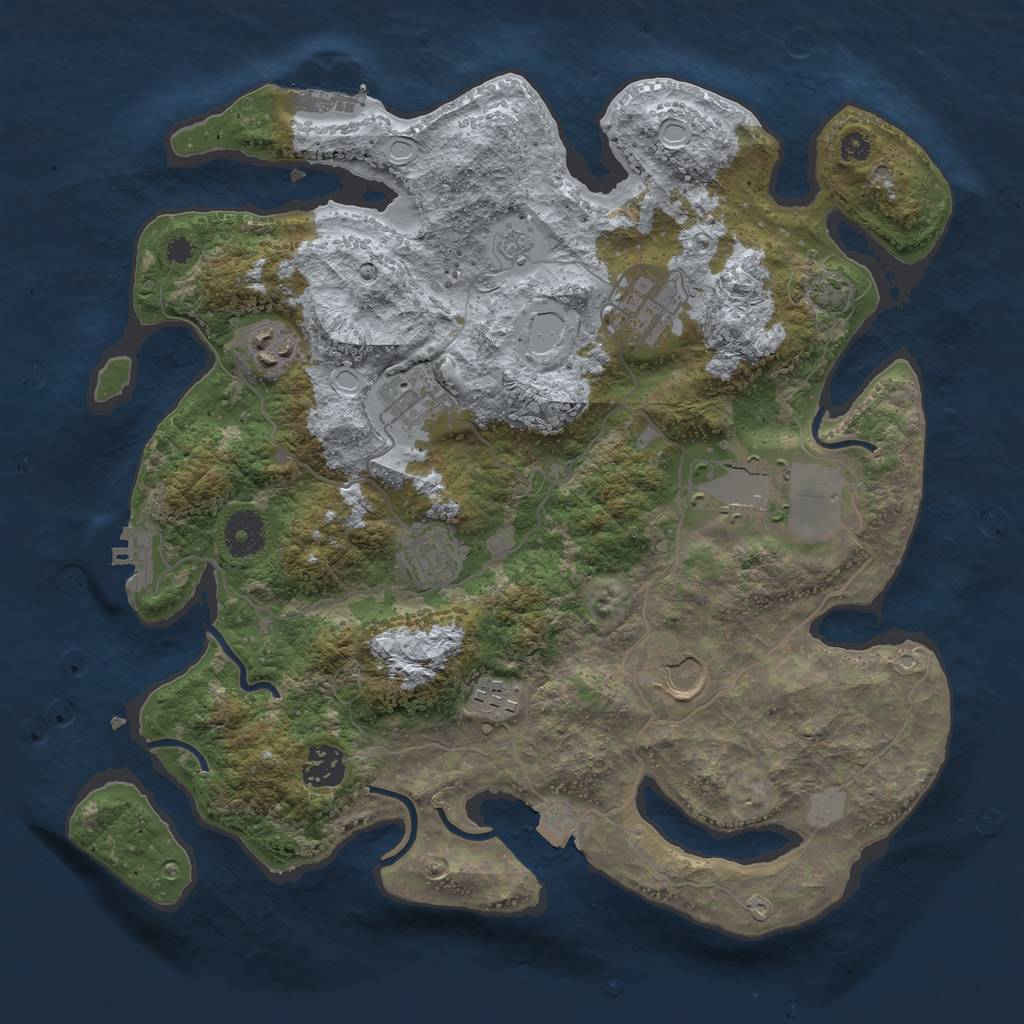 Rust Map: Procedural Map, Size: 3500, Seed: 274030121, 15 Monuments