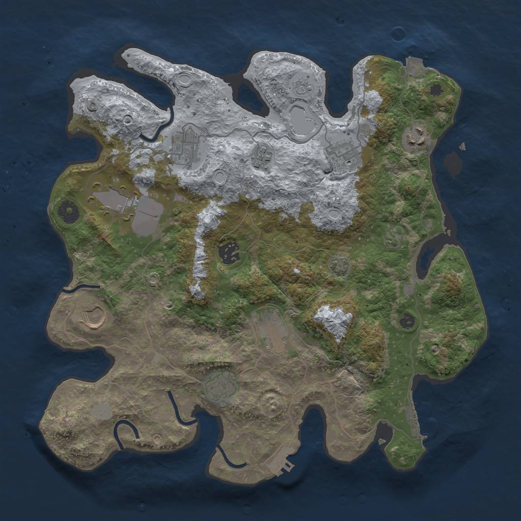 Rust Map: Procedural Map, Size: 3570, Seed: 13123, 16 Monuments