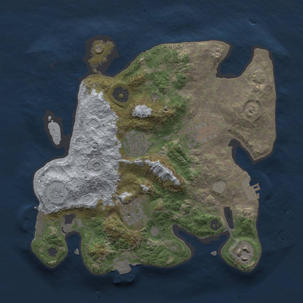 Rust Map: Procedural Map, Size: 2800, Seed: 10104126, 12 Monuments