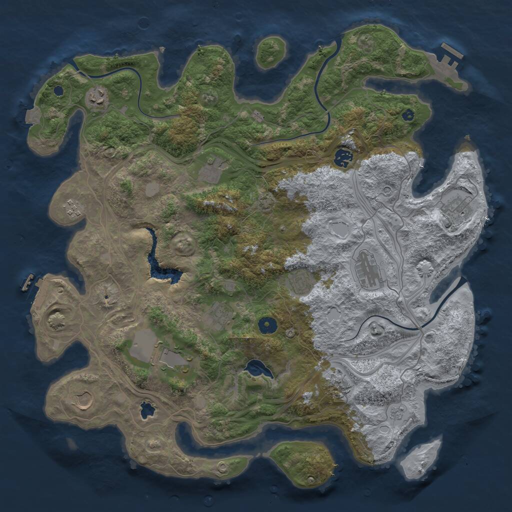 Rust Map: Procedural Map, Size: 4250, Seed: 1427120211, 17 Monuments