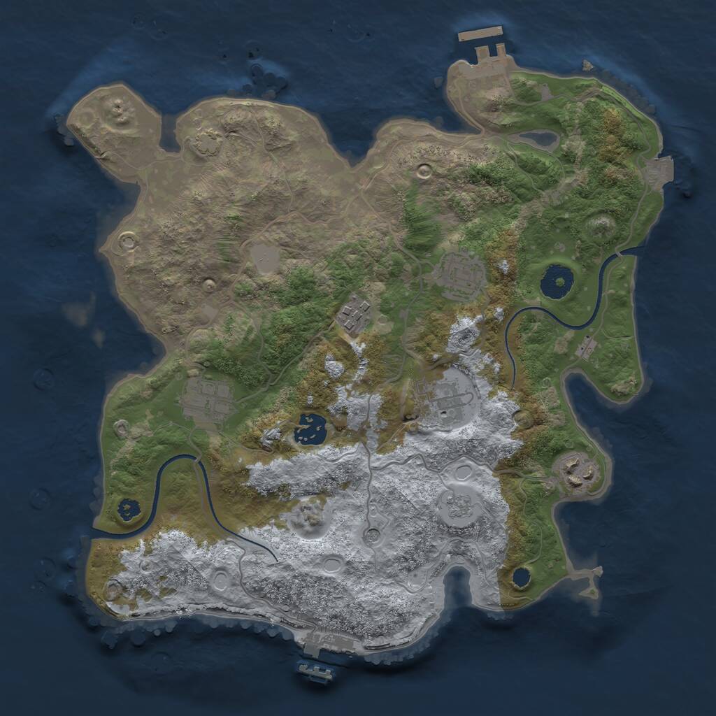 Rust Map: Procedural Map, Size: 3250, Seed: 121431489, 12 Monuments