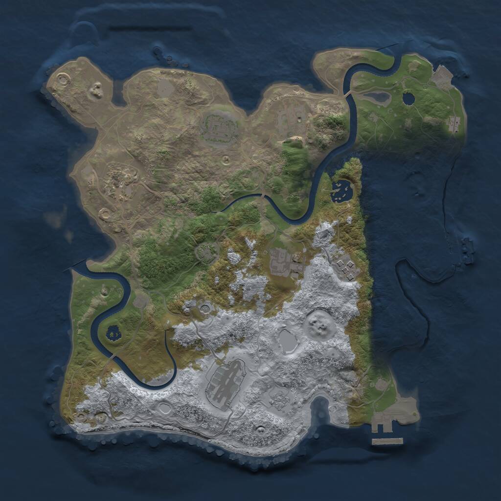 Rust Map: Procedural Map, Size: 3250, Seed: 121431489, 13 Monuments