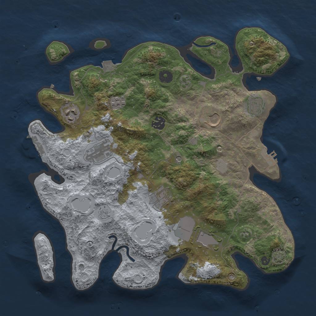 Rust Map: Procedural Map, Size: 3500, Seed: 1955773289, 16 Monuments