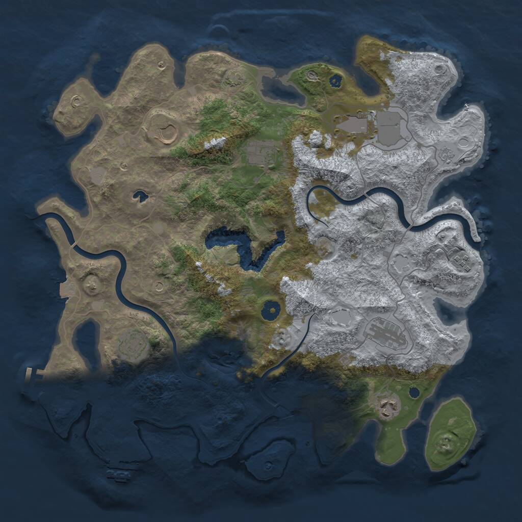 Rust Map: Procedural Map, Size: 4000, Seed: 47784575, 13 Monuments