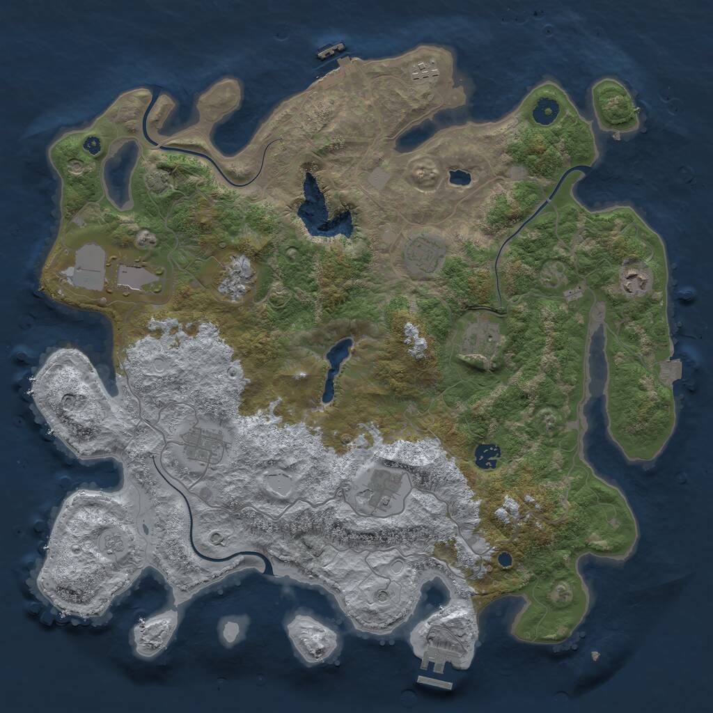 Rust Map: Procedural Map, Size: 4100, Seed: 91226639, 15 Monuments