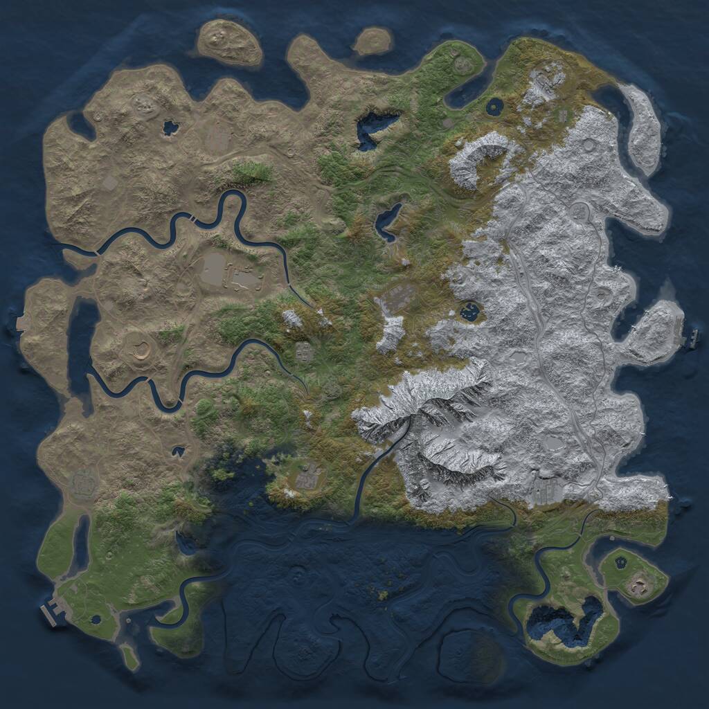 Rust Map: Procedural Map, Size: 6000, Seed: 29366562, 17 Monuments