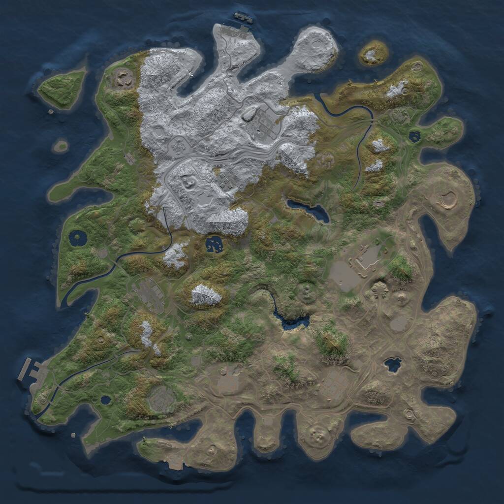 Rust Map: Procedural Map, Size: 4250, Seed: 1932636530, 15 Monuments