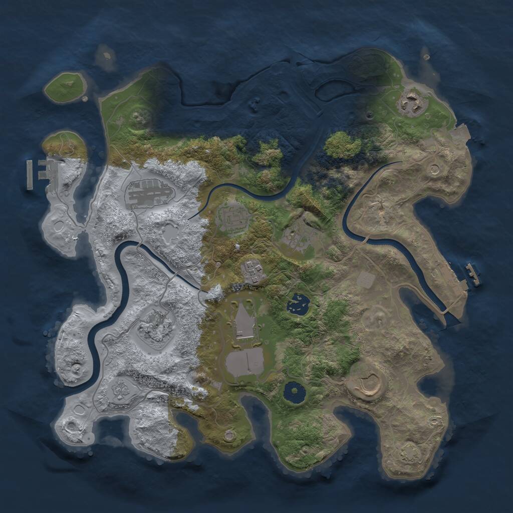 Rust Map: Procedural Map, Size: 3500, Seed: 196295220, 15 Monuments
