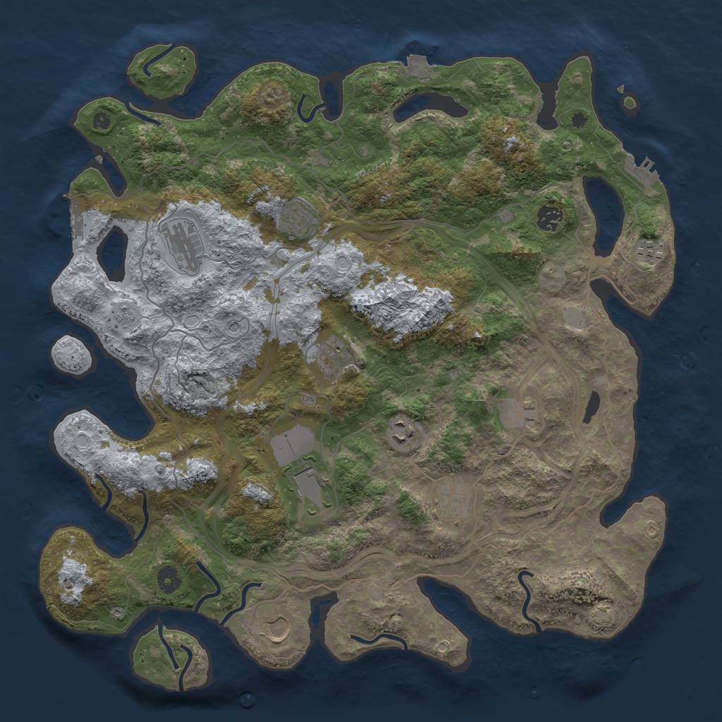 Rust Map: Procedural Map, Size: 4250, Seed: 47165, 18 Monuments