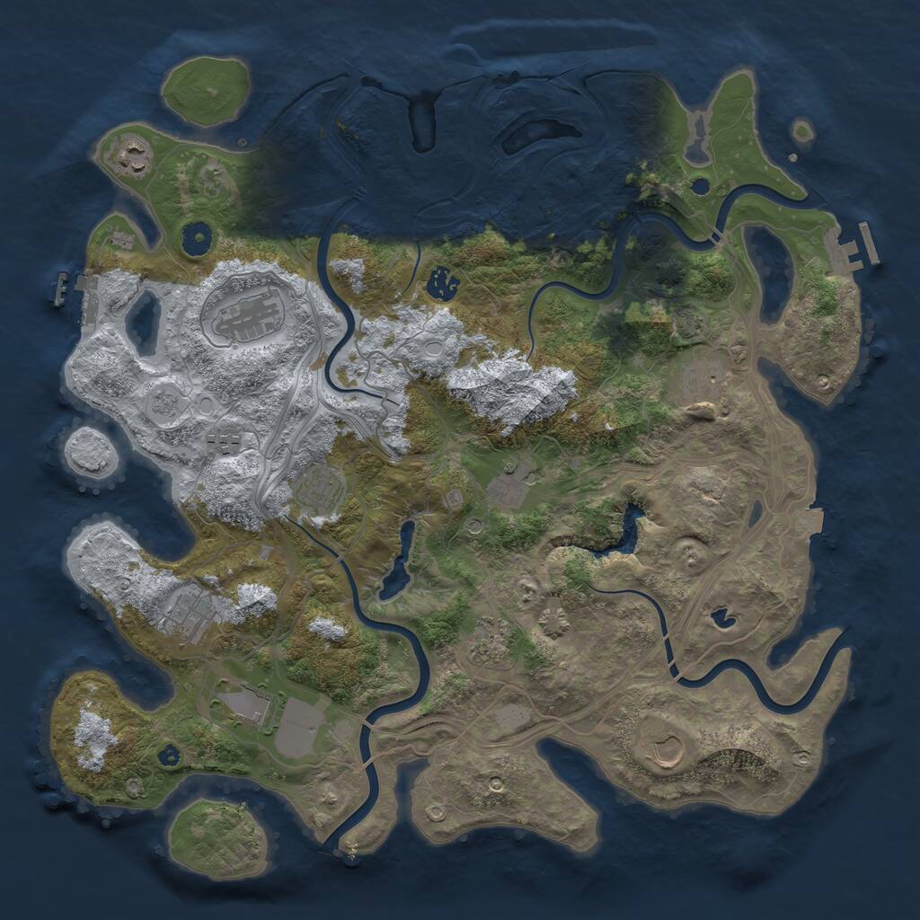 Rust Map: Procedural Map, Size: 4250, Seed: 47165, 17 Monuments