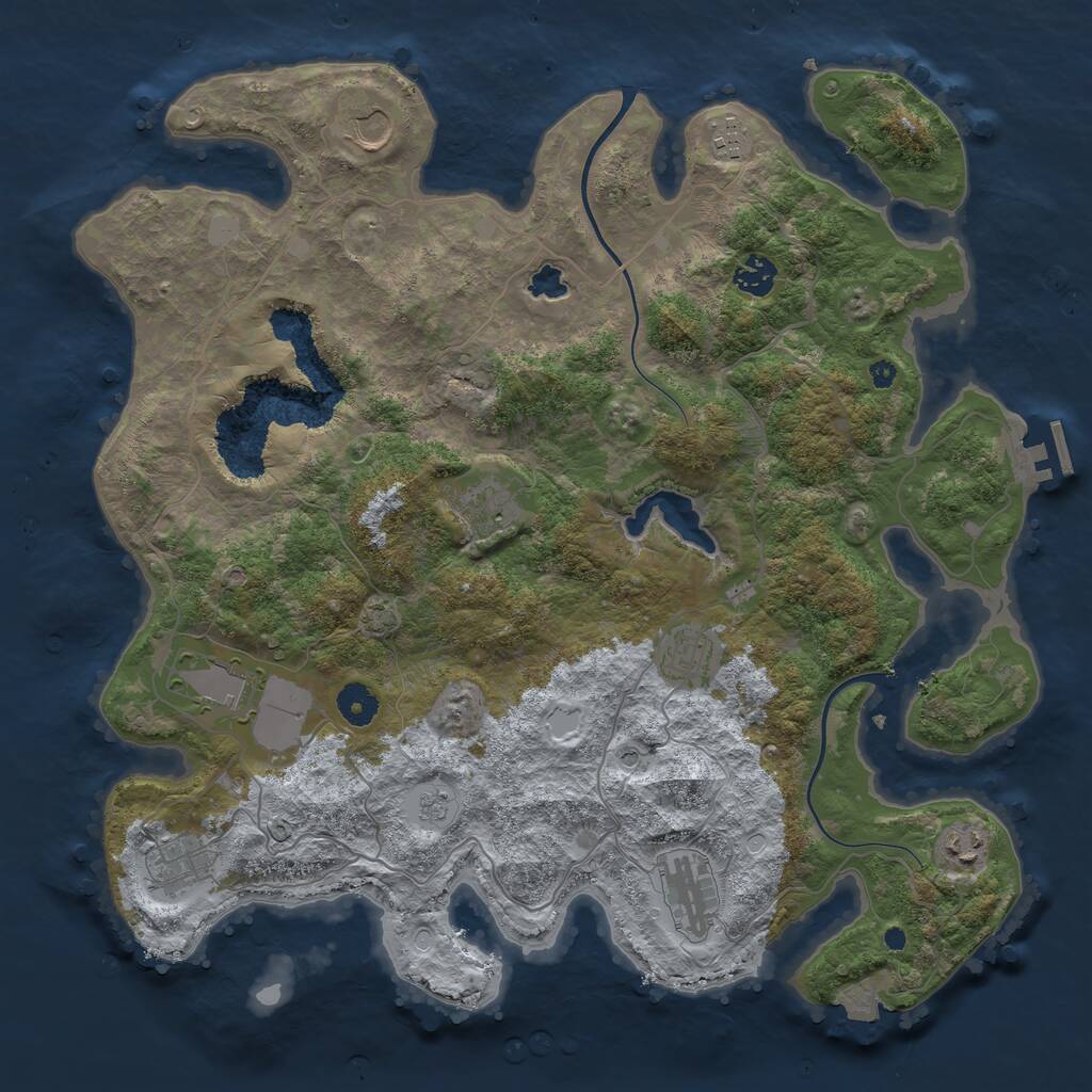 Rust Map: Procedural Map, Size: 4000, Seed: 1779166013, 14 Monuments