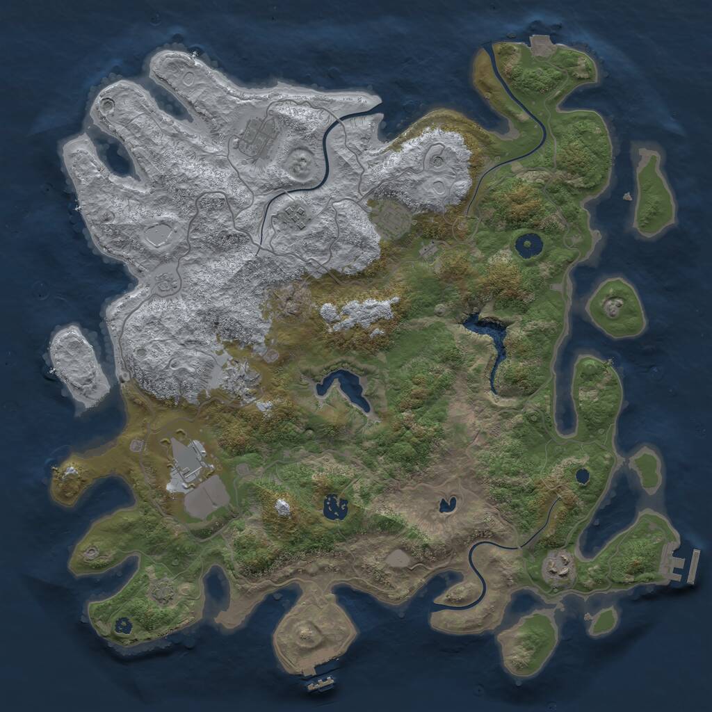 Rust Map: Procedural Map, Size: 4122, Seed: 1588, 13 Monuments
