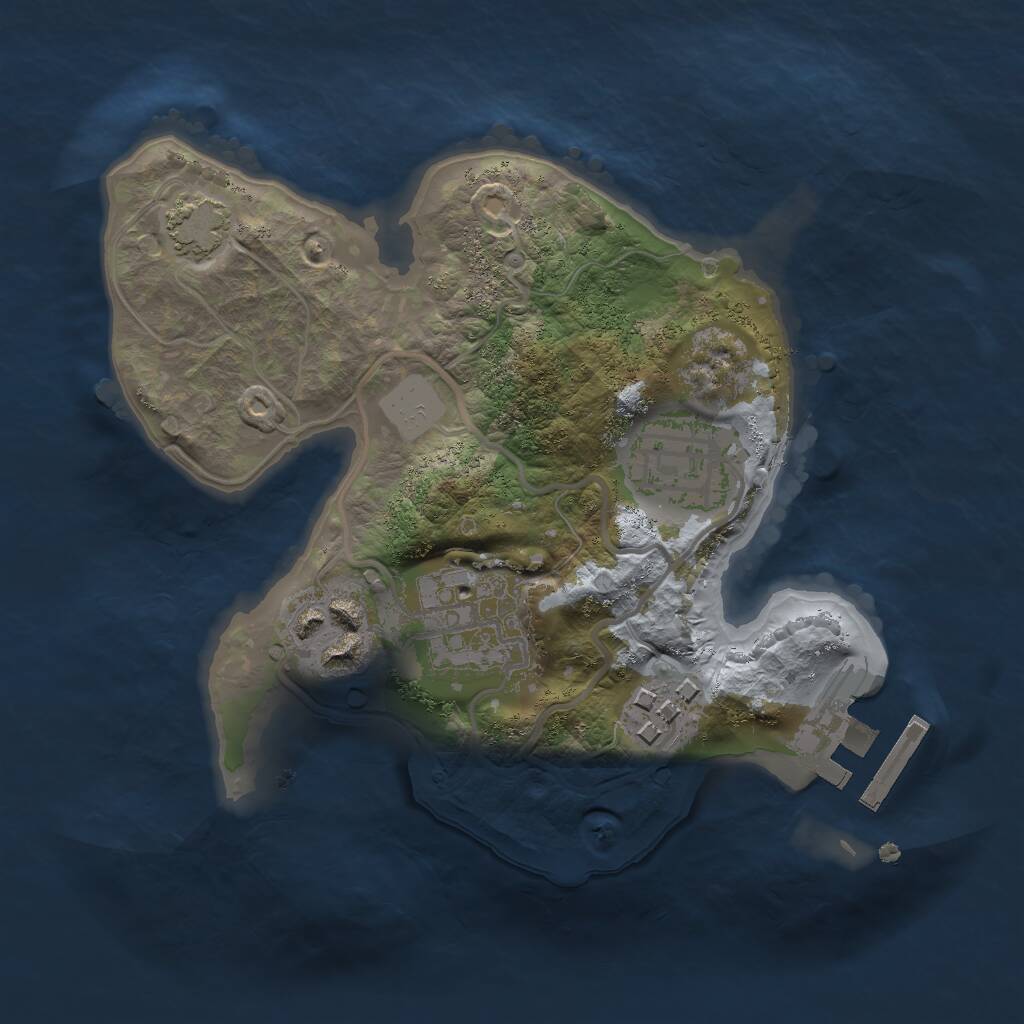 Rust Map: Procedural Map, Size: 2000, Seed: 2807, 7 Monuments
