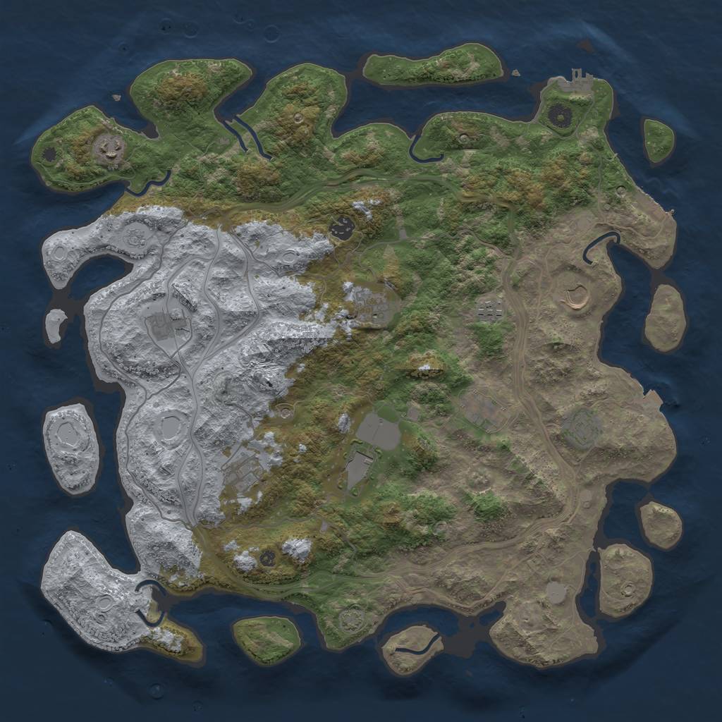 Rust Map: Procedural Map, Size: 4500, Seed: 1572921738, 18 Monuments