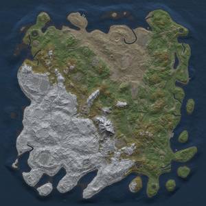 Thumbnail Rust Map: Procedural Map, Size: 5000, Seed: 595345677, 19 Monuments