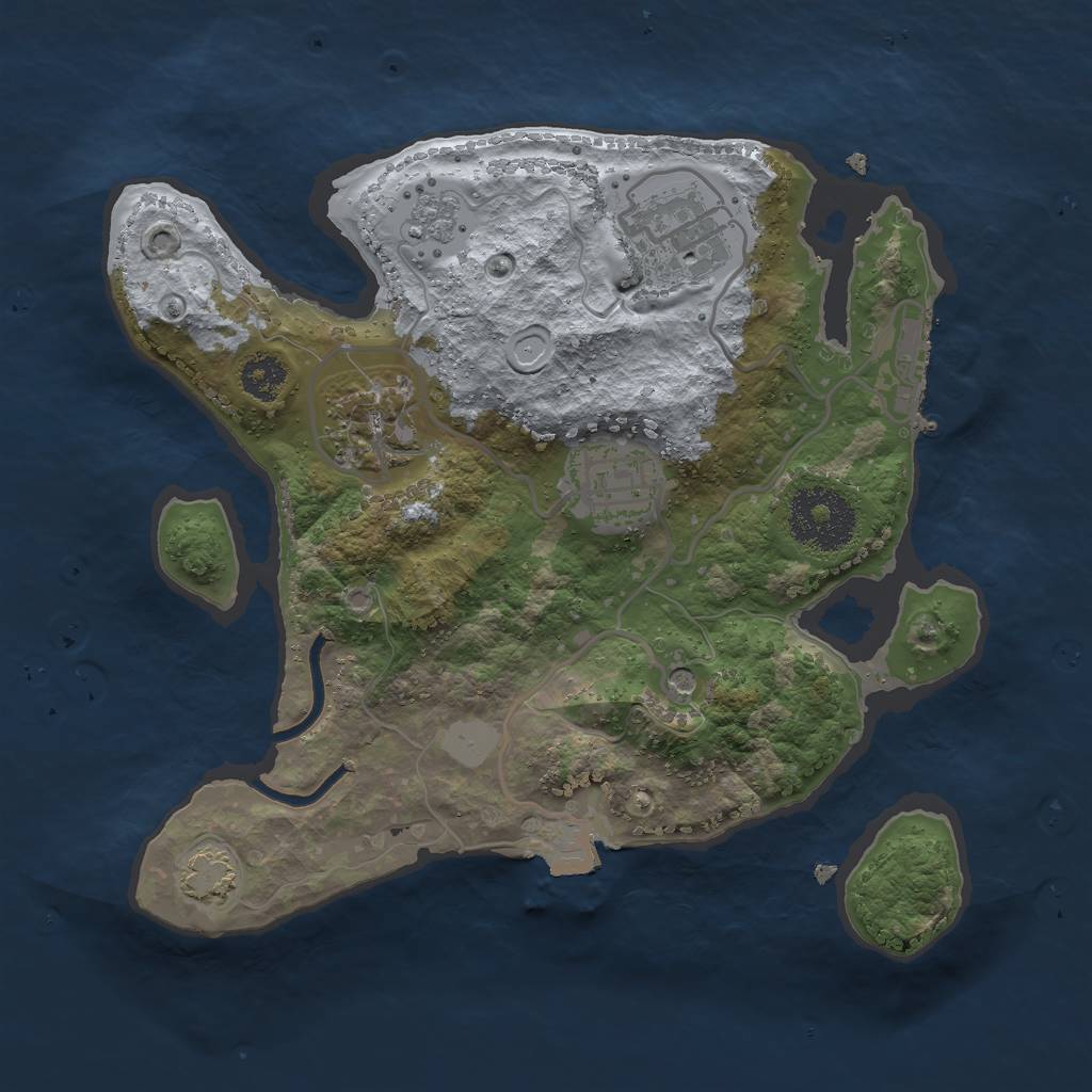 Rust Map: Procedural Map, Size: 2500, Seed: 45271246, 10 Monuments