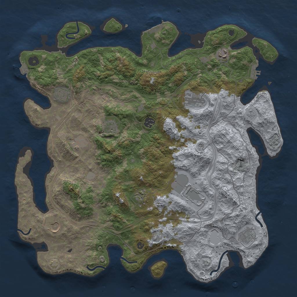 Rust Map: Procedural Map, Size: 4300, Seed: 40600210, 19 Monuments