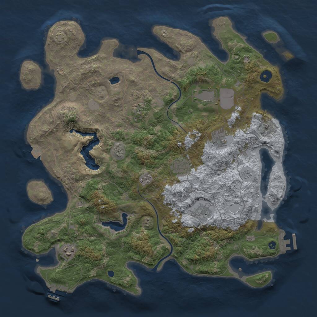 Rust Map: Procedural Map, Size: 4000, Seed: 1179240209, 13 Monuments