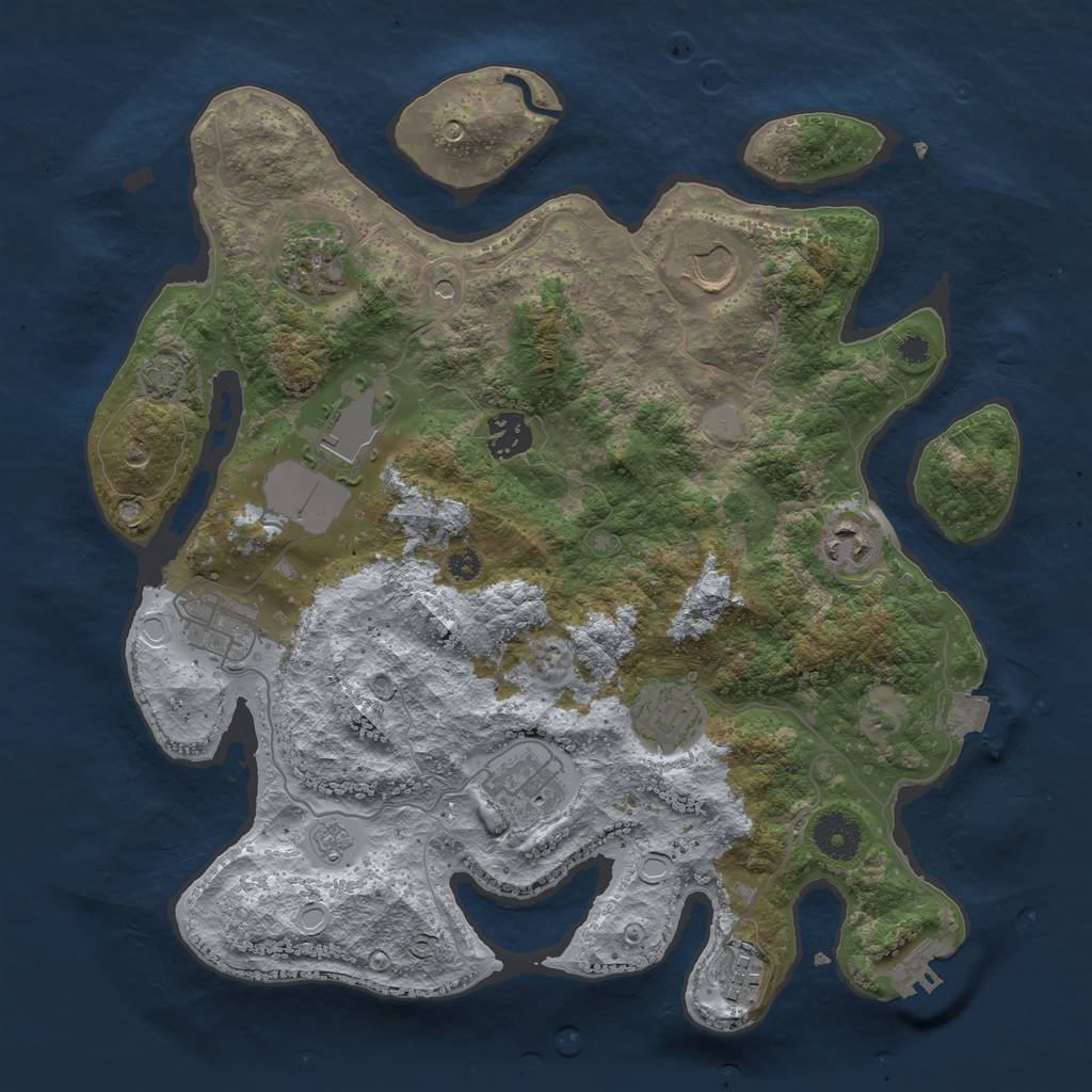 Rust Map: Procedural Map, Size: 3500, Seed: 1116187895, 16 Monuments