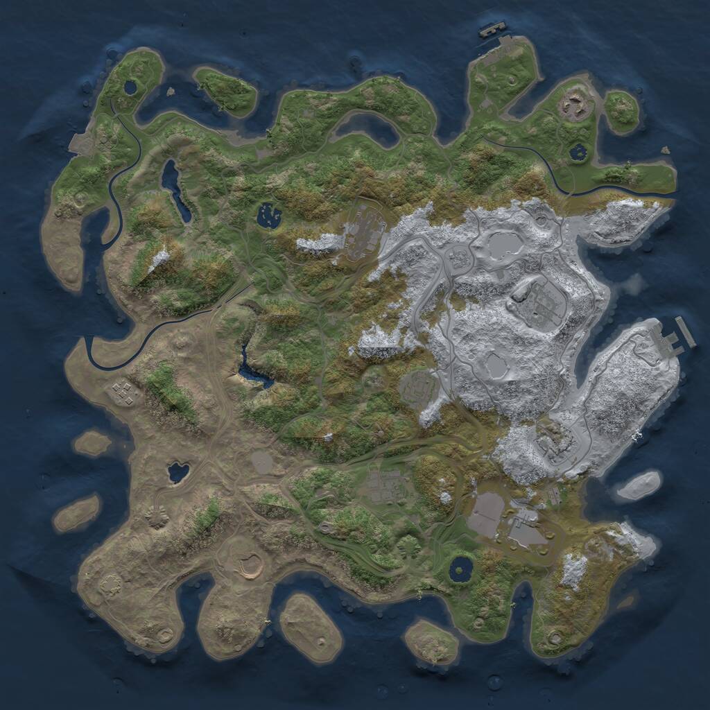 Rust Map: Procedural Map, Size: 4250, Seed: 1335925791, 16 Monuments