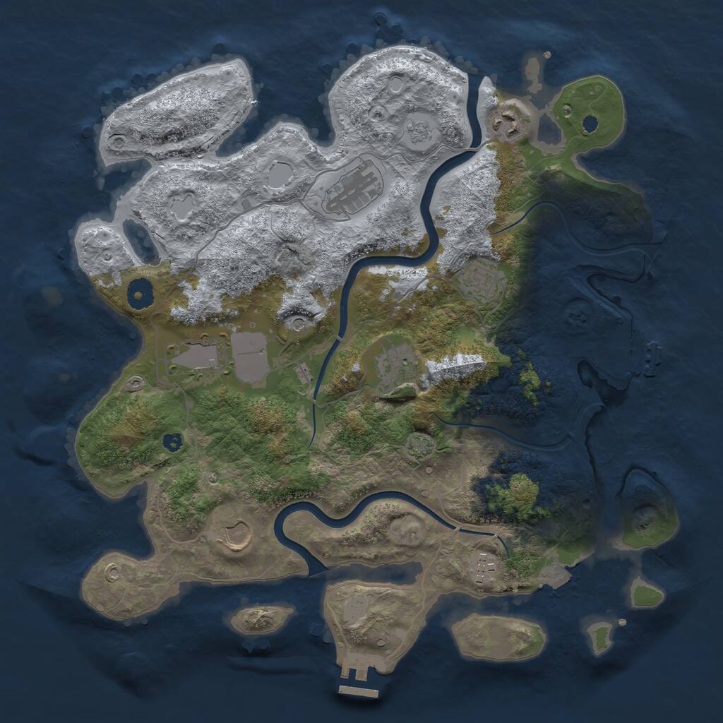 Rust Map: Procedural Map, Size: 3700, Seed: 14996026, 13 Monuments