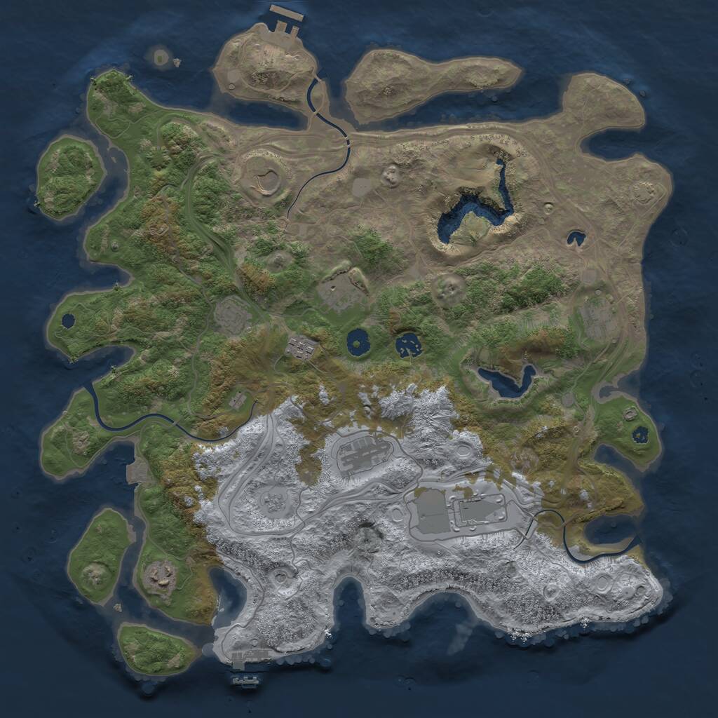 Rust Map: Procedural Map, Size: 4250, Seed: 517478198, 15 Monuments