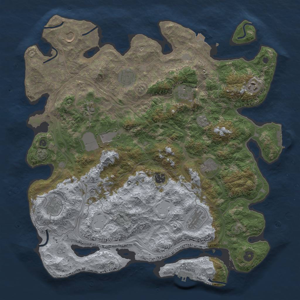 Rust Map: Procedural Map, Size: 4250, Seed: 2051588265, 19 Monuments