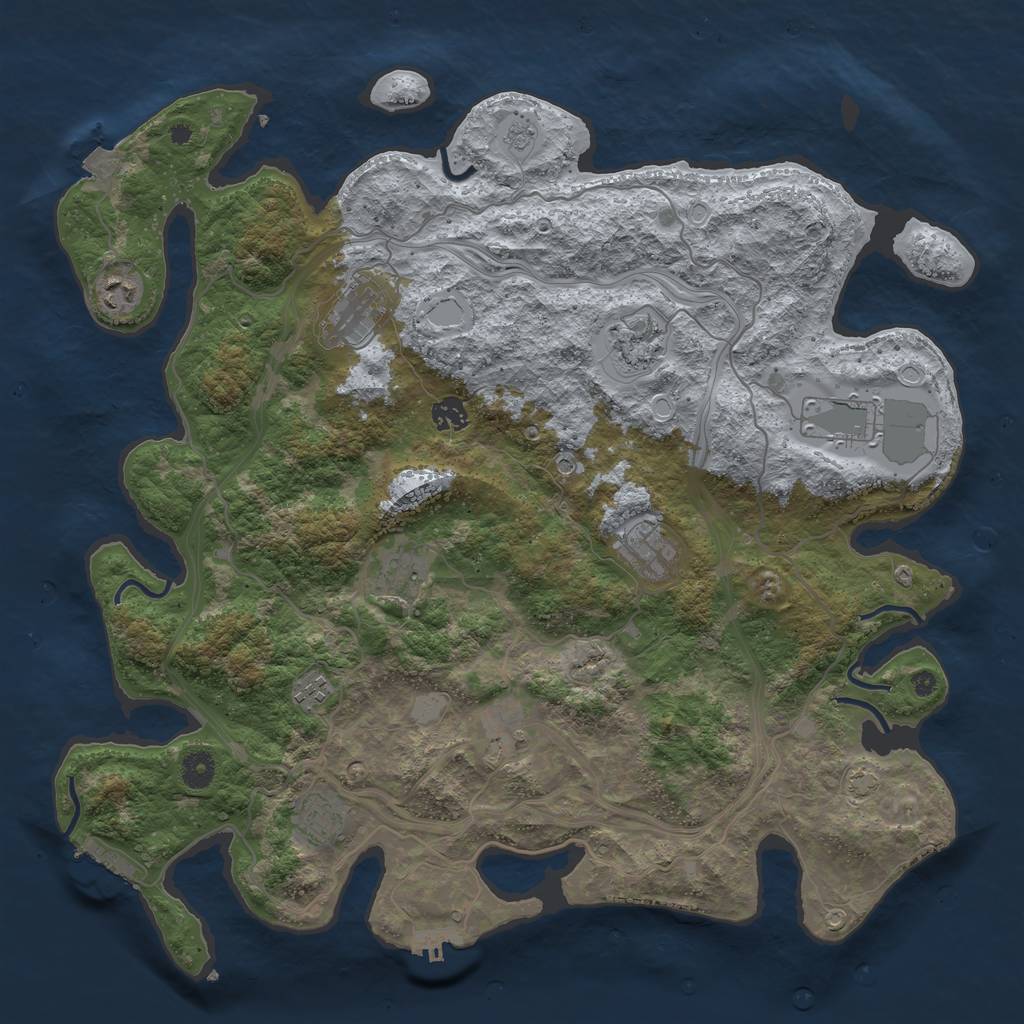 Rust Map: Procedural Map, Size: 4300, Seed: 600775682, 18 Monuments