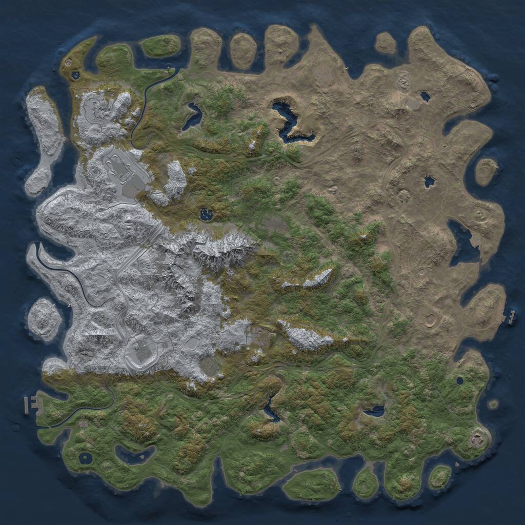 Rust Map: Procedural Map, Size: 6000, Seed: 270815204, 17 Monuments