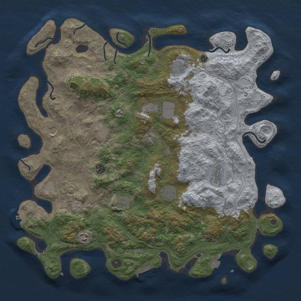 Rust Map: Procedural Map, Size: 4650, Seed: 159000, 18 Monuments