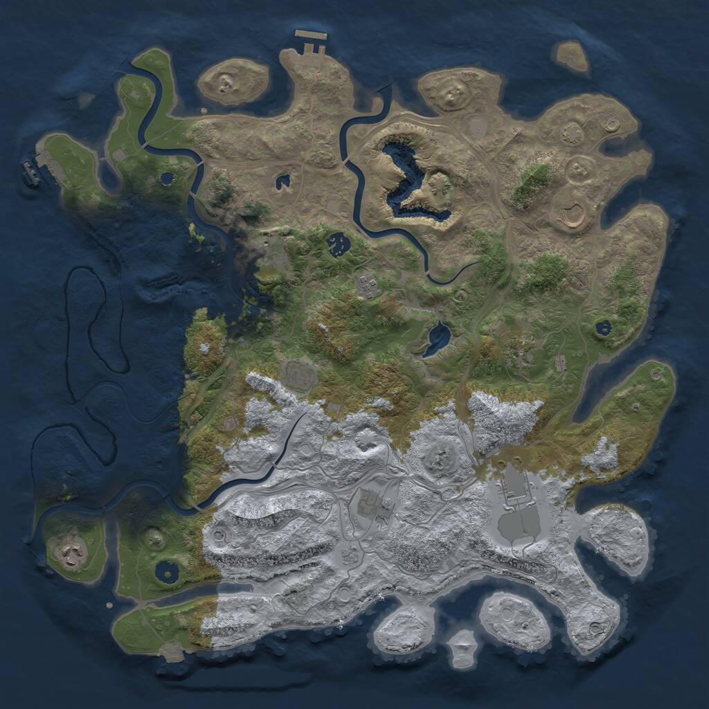 Rust Map: Procedural Map, Size: 4501, Seed: 1459524989, 15 Monuments
