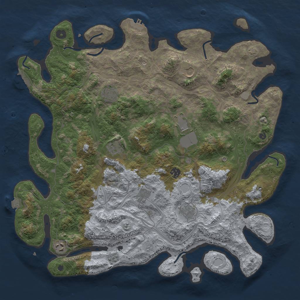Rust Map: Procedural Map, Size: 4501, Seed: 1459524989, 17 Monuments