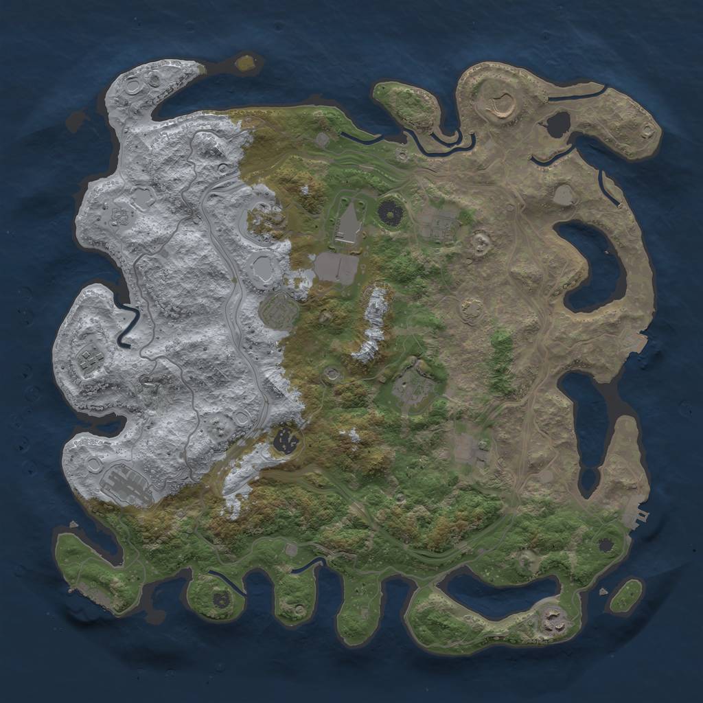 Rust Map: Procedural Map, Size: 4250, Seed: 1014253638, 19 Monuments