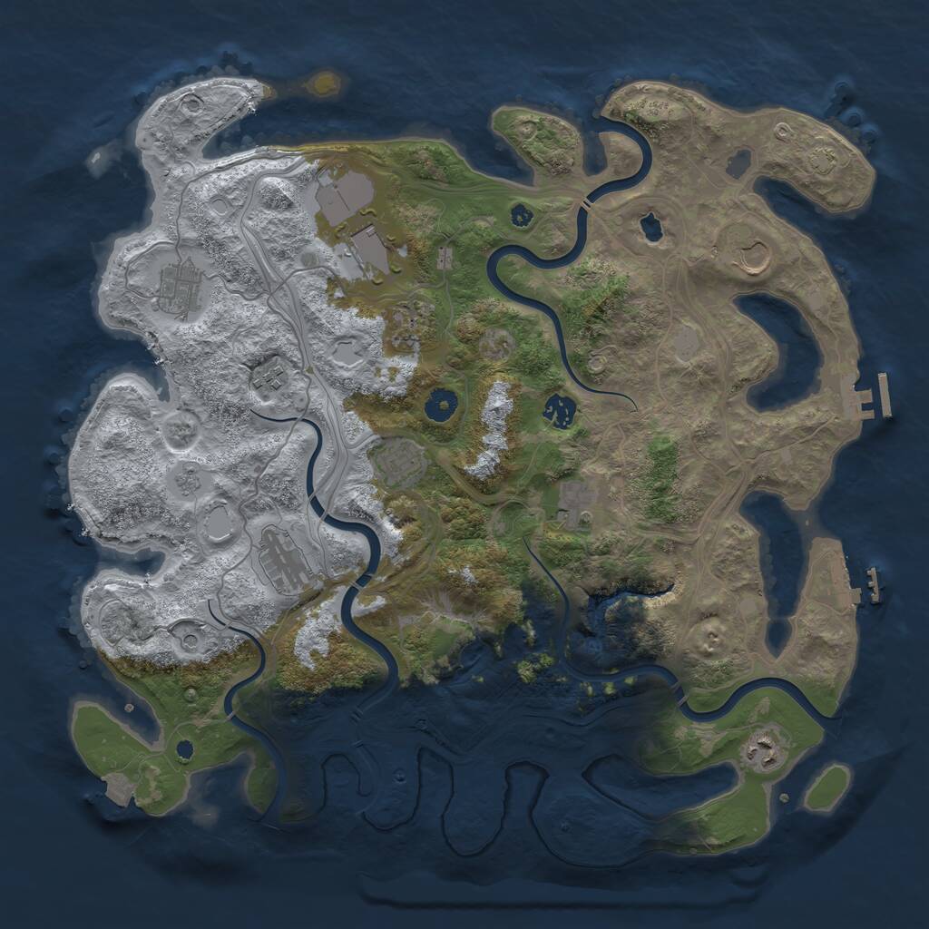 Rust Map: Procedural Map, Size: 4250, Seed: 1014253638, 16 Monuments
