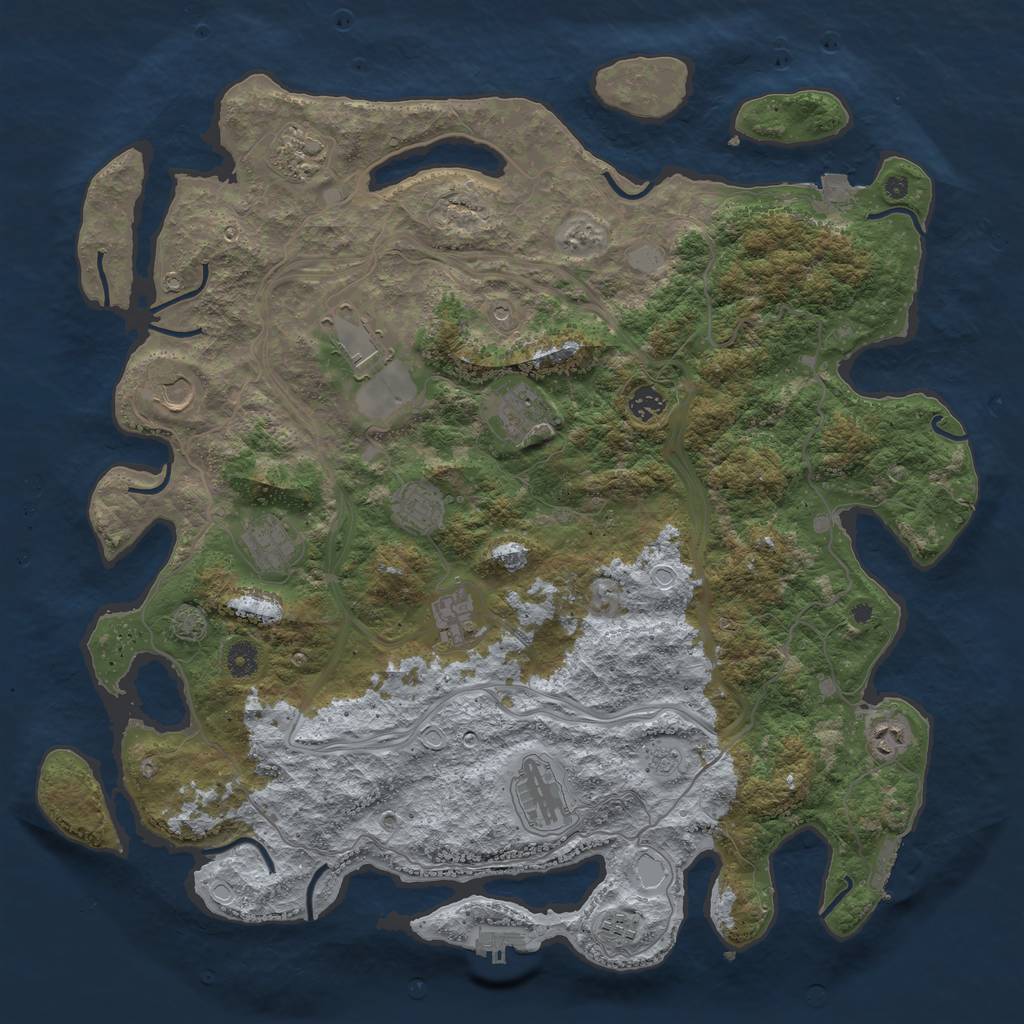 Rust Map: Procedural Map, Size: 4500, Seed: 541112124, 19 Monuments