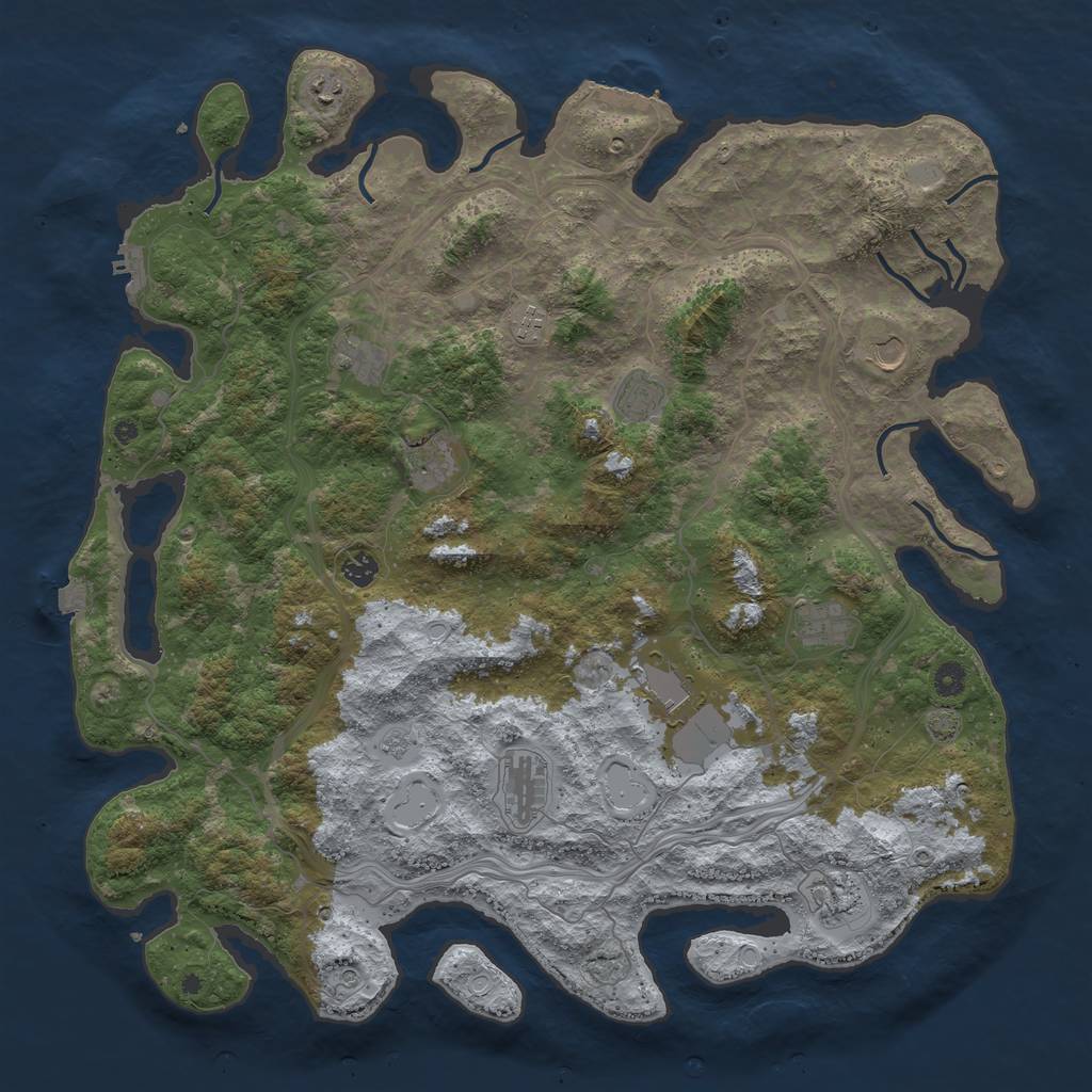 Rust Map: Procedural Map, Size: 4800, Seed: 592532655, 19 Monuments