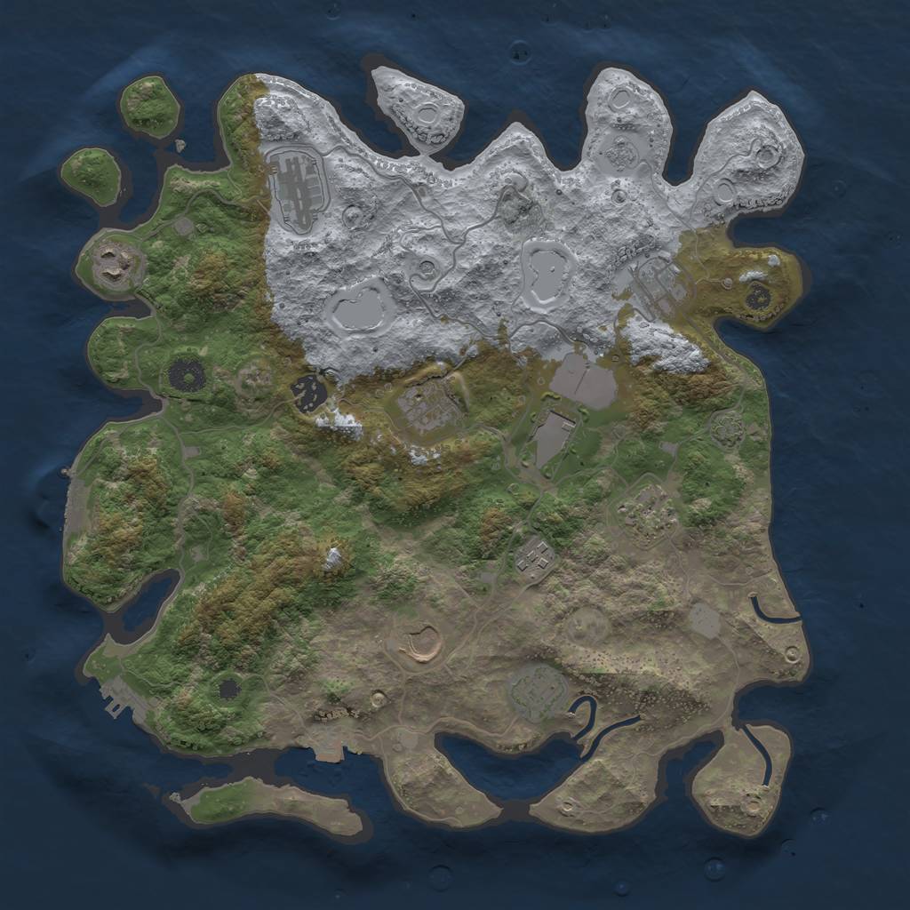 Rust Map: Procedural Map, Size: 3750, Seed: 5345345, 18 Monuments