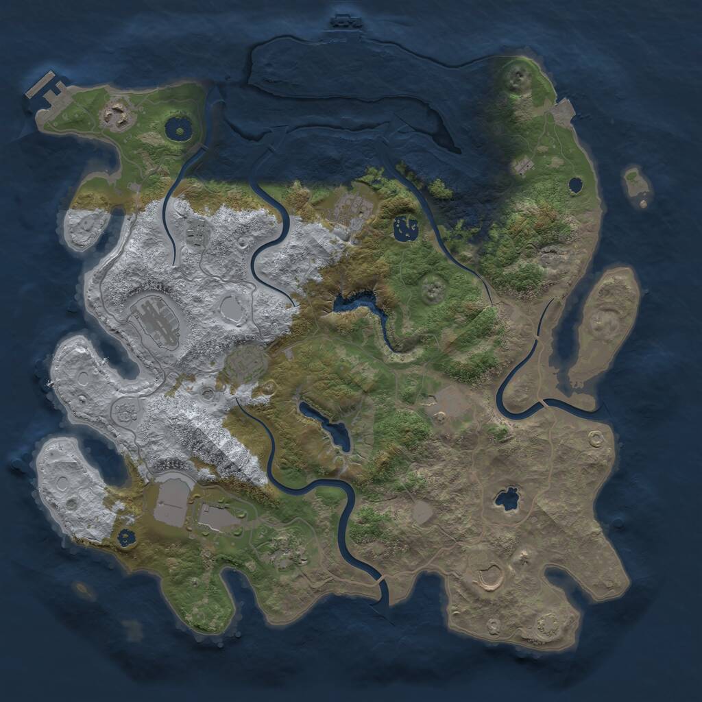 Rust Map: Procedural Map, Size: 4000, Seed: 995054518, 16 Monuments